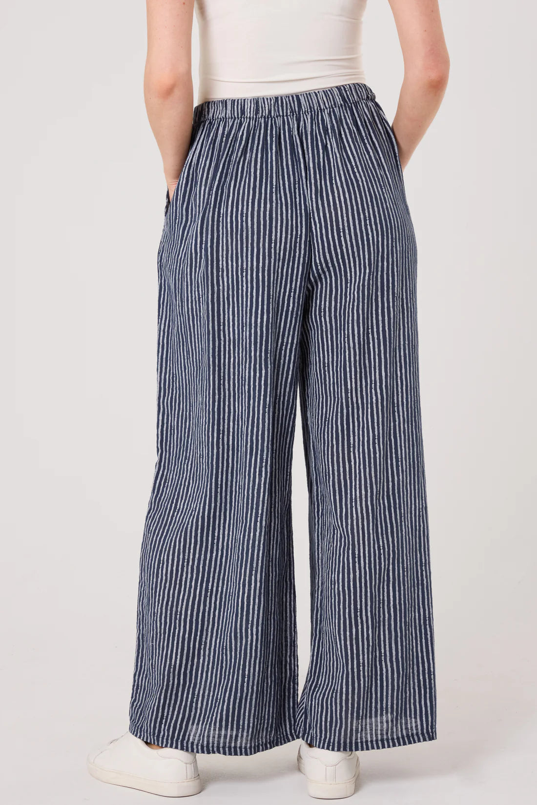Simi Candy Stripe Cotton Wide Leg Trousers