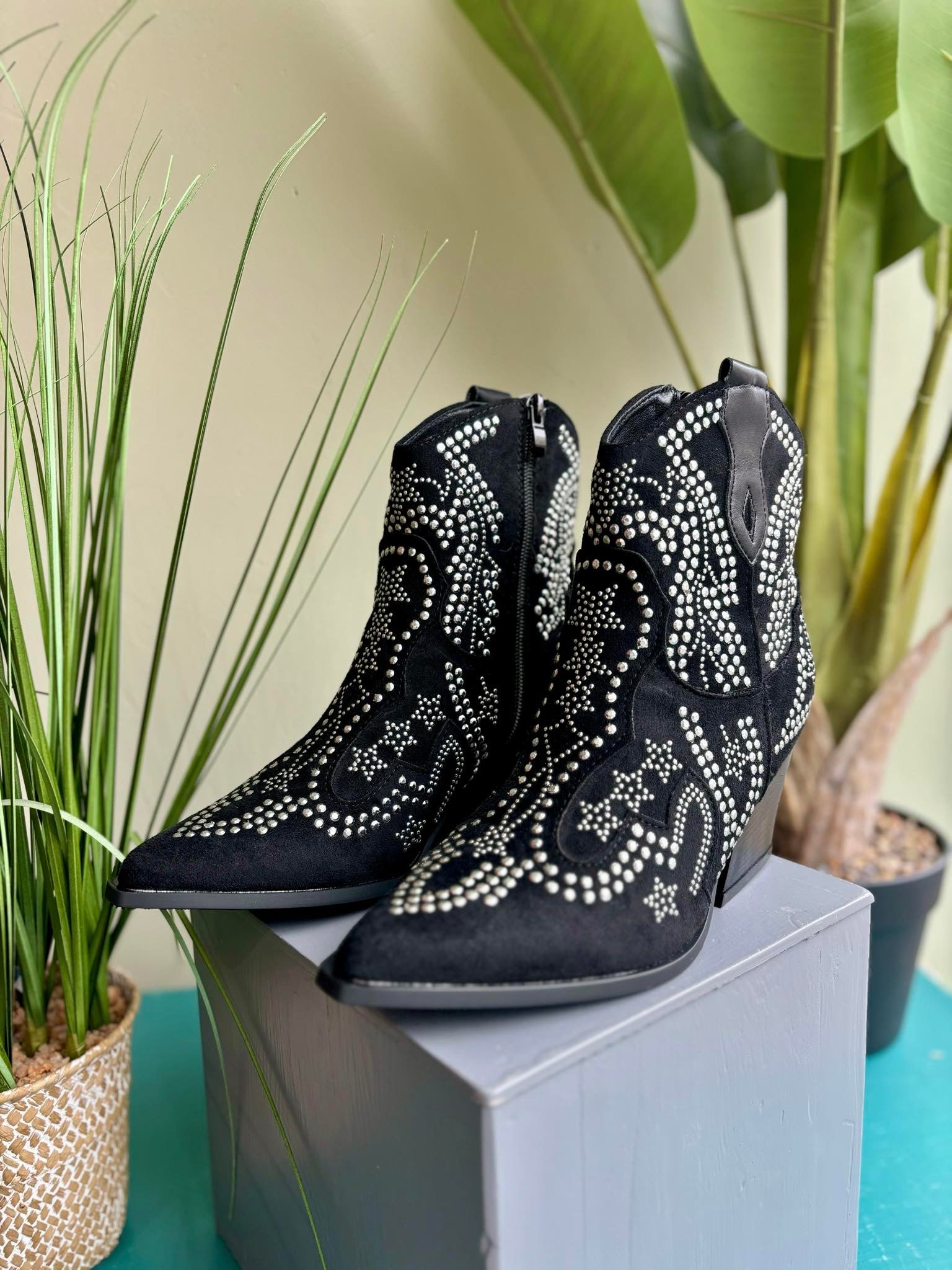 Black embellished boots hotsell