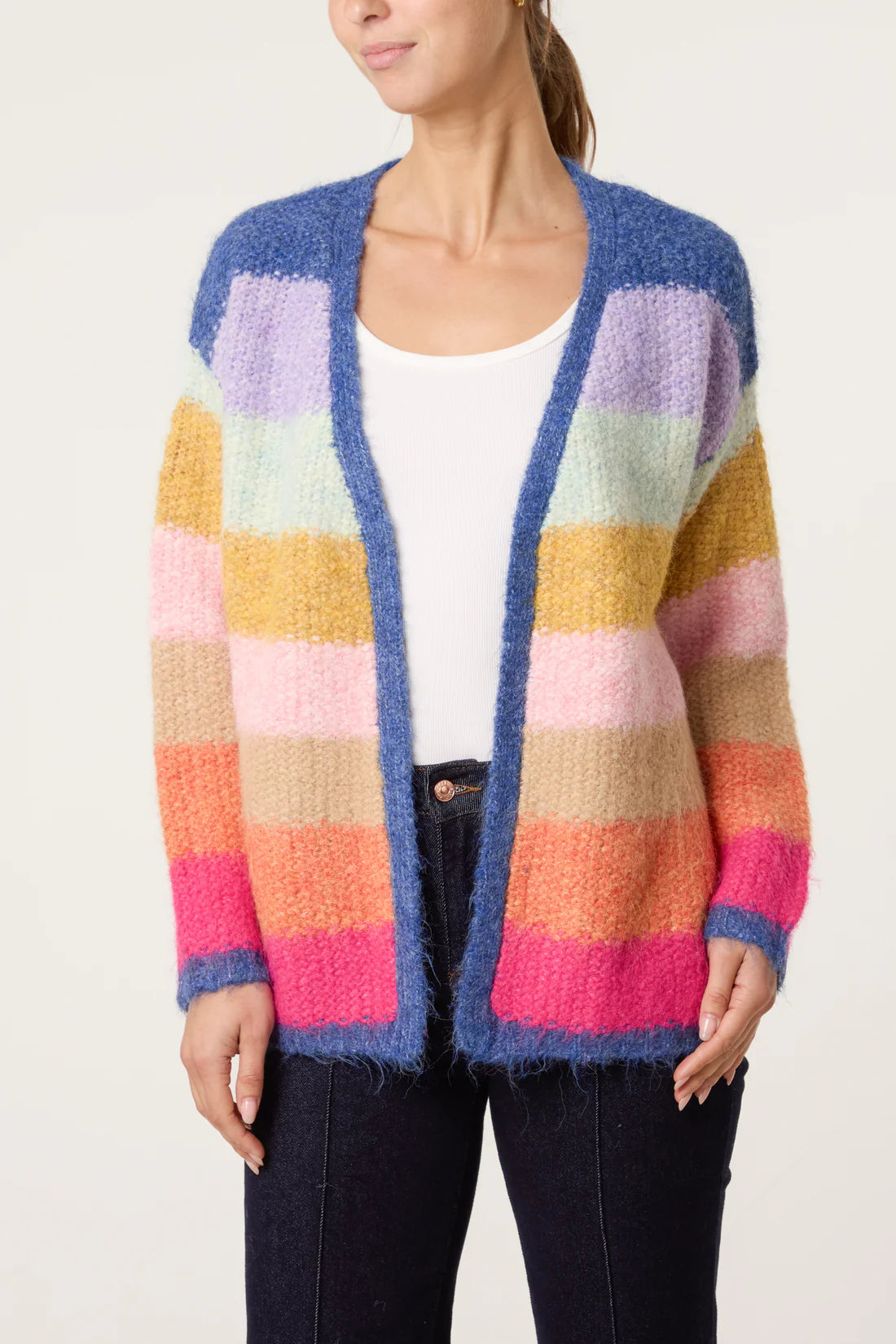 Mitzi Cosy Rainbow Stripe Cardigan