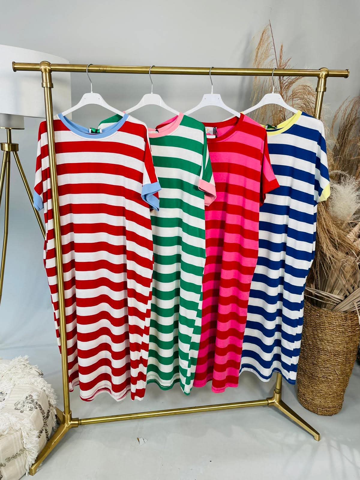 Ellie Stripe Maxi T Shirt Dress