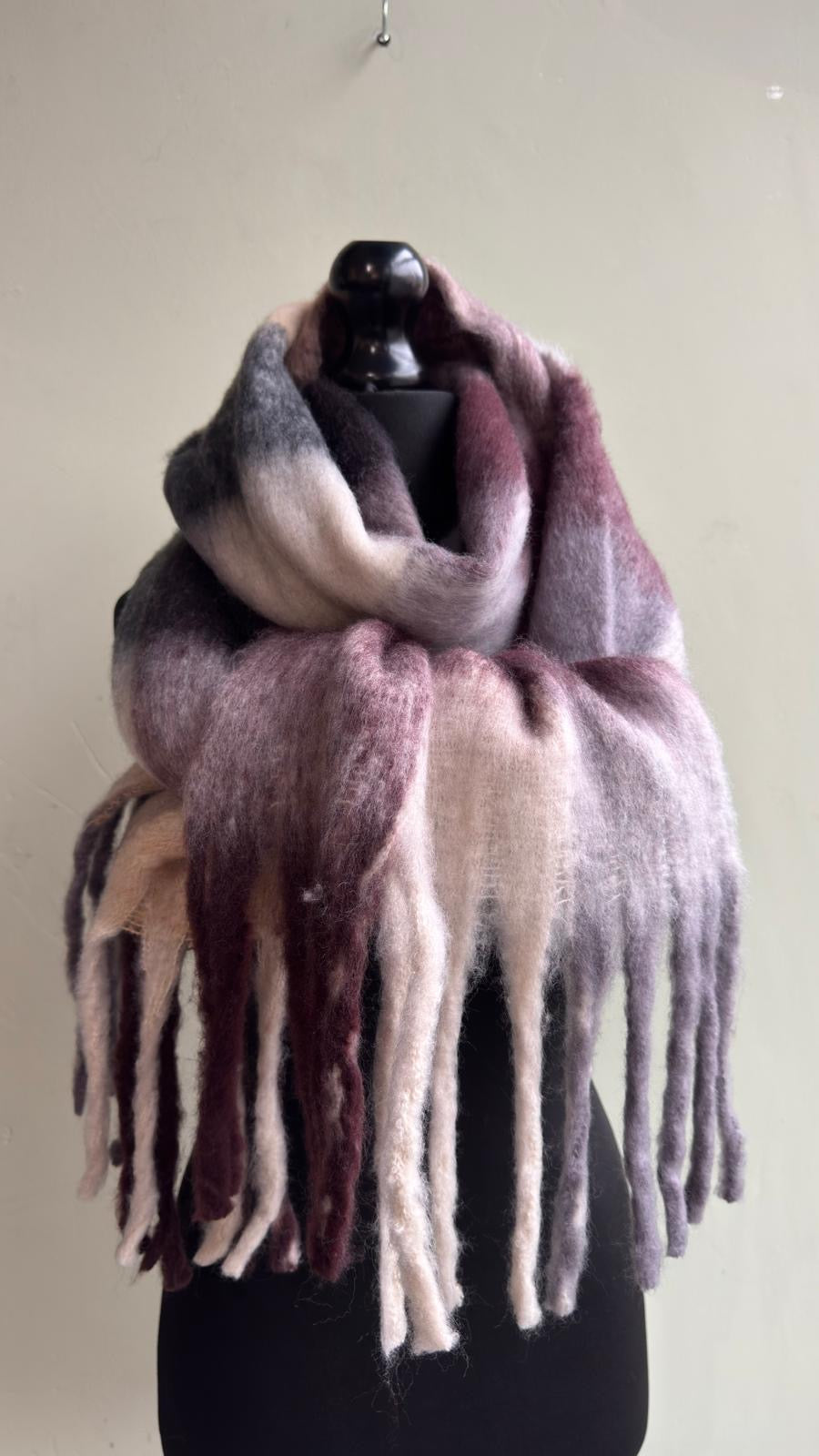Wild Heather Checked Blanket Scarf