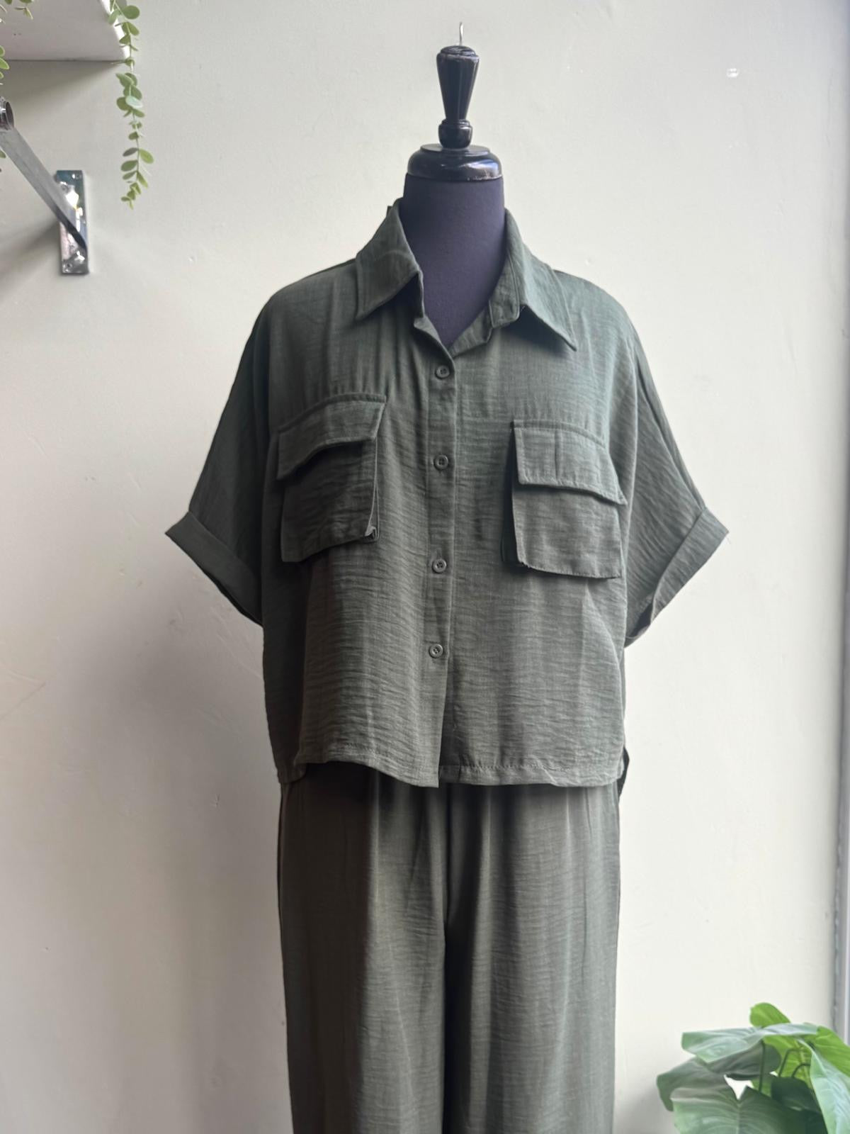 Anna Plain Co-Ord Set - Khaki, Black Or Chocolate Brown
