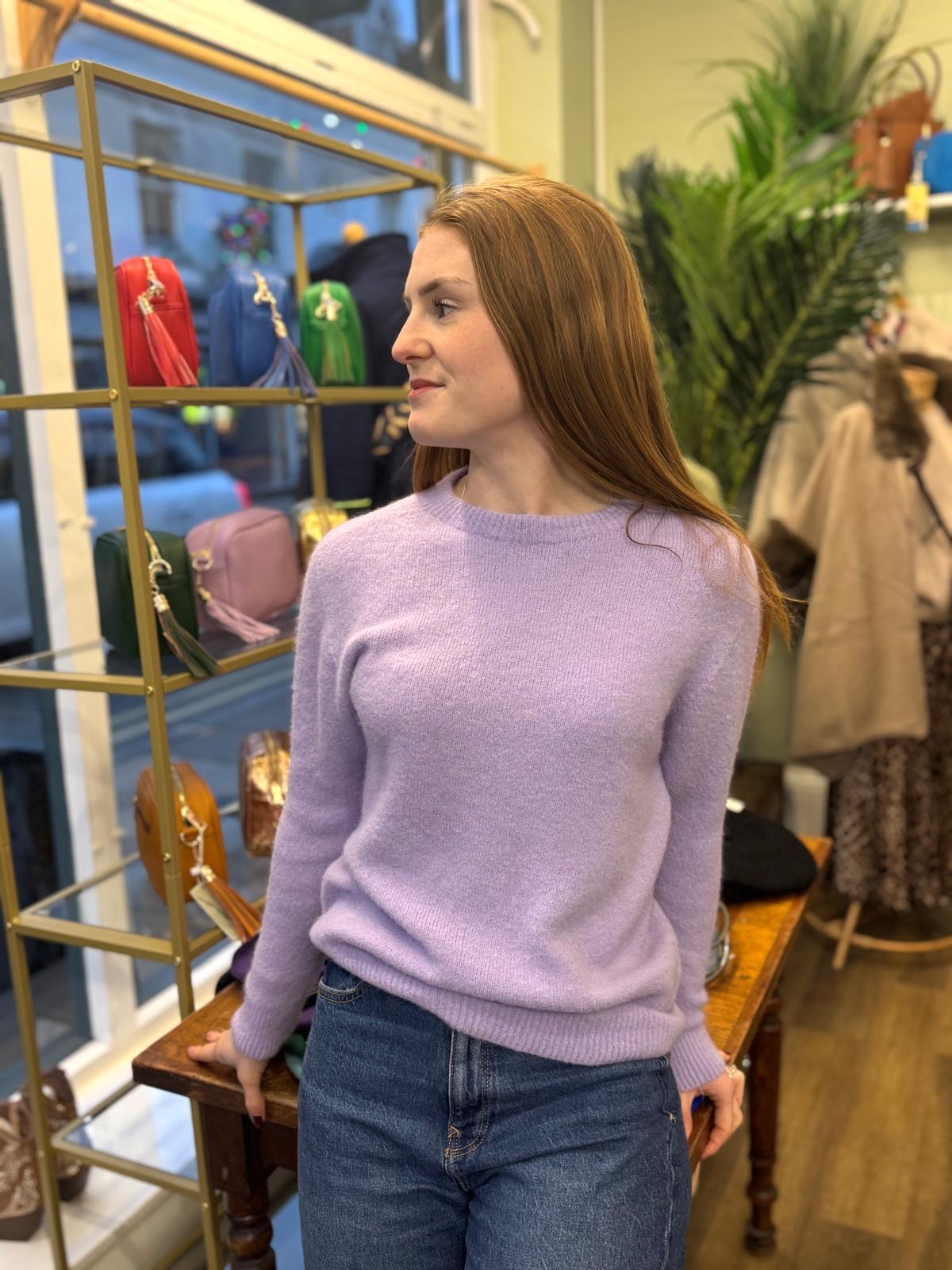 Lavender lilac alpaca blend crew neck jumper 