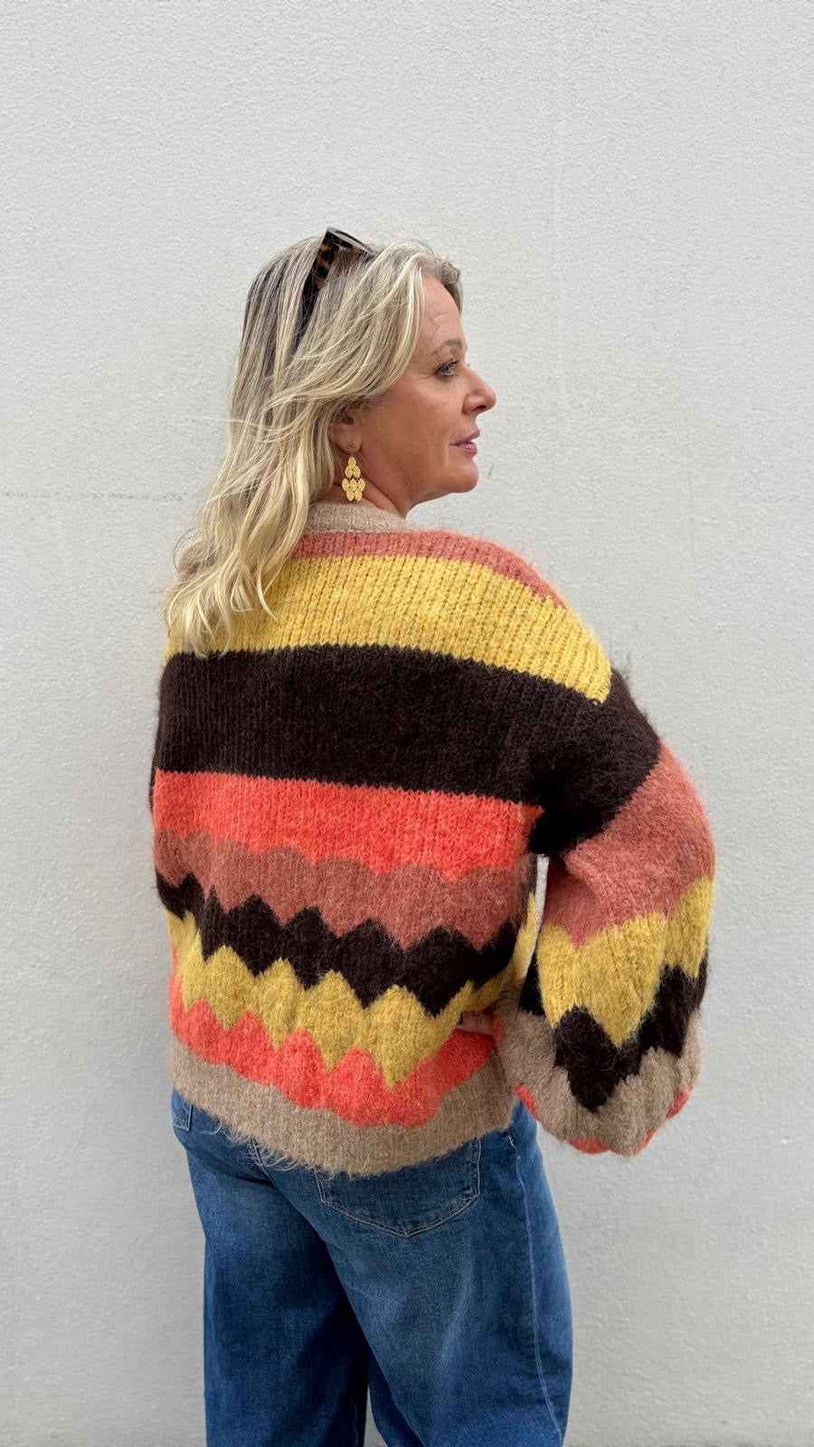 Tammy Autumnal Zig Zag Cosy Cardigan