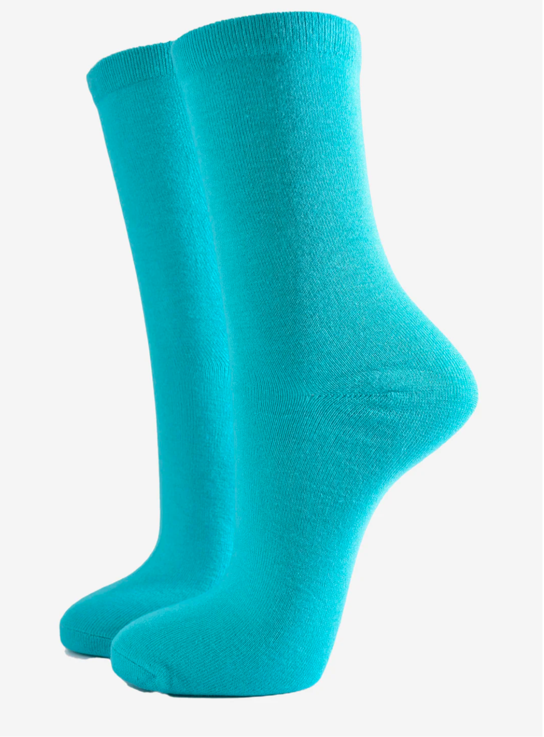 Plain Turquoise Bamboo Blend Women’s Socks