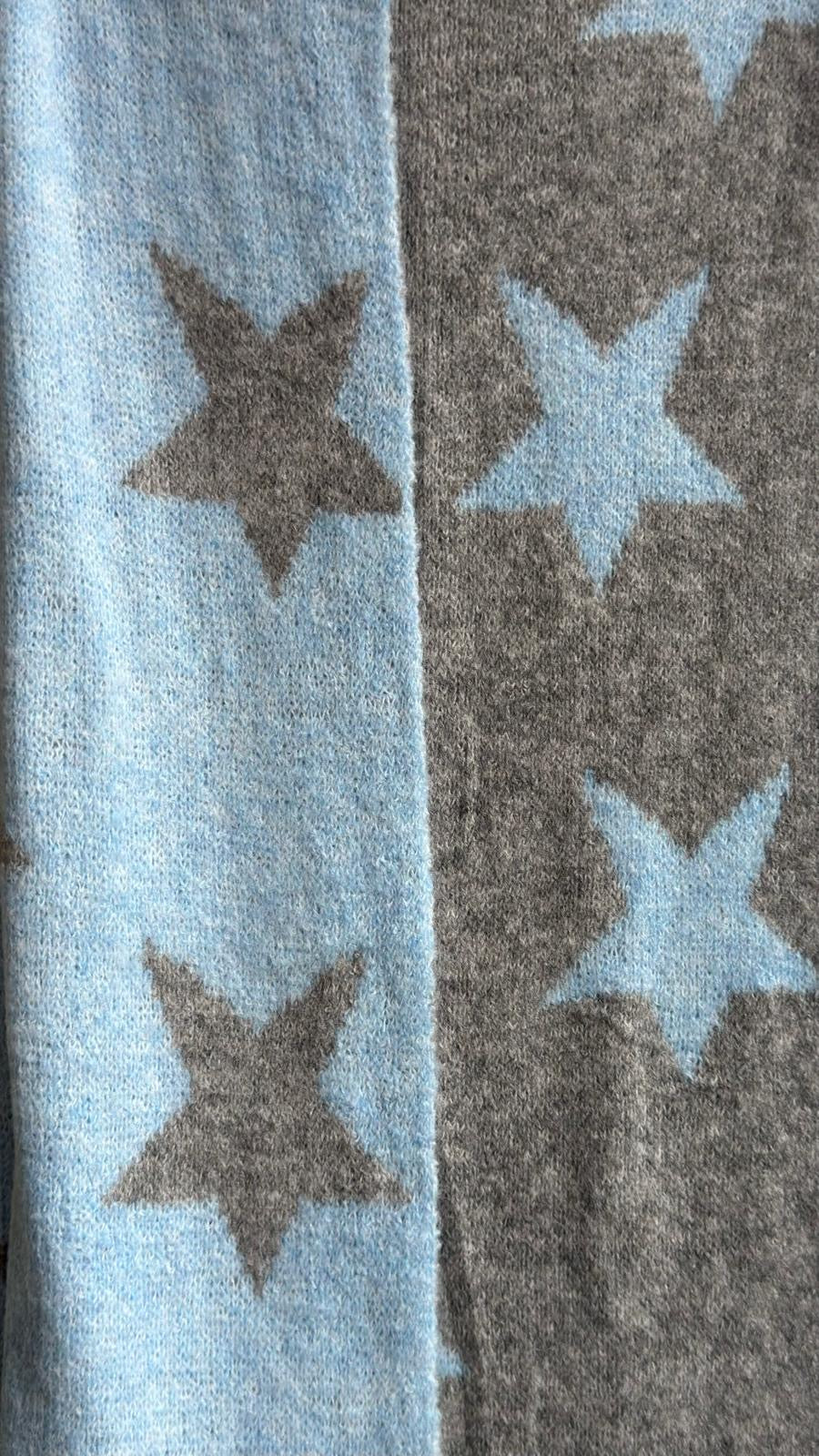 Reversible Star Knit Wool Blend Scarf
