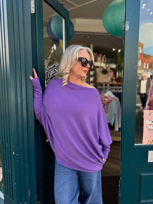 Asymmetric Draped Super Slouchy Batwing Long Jumper