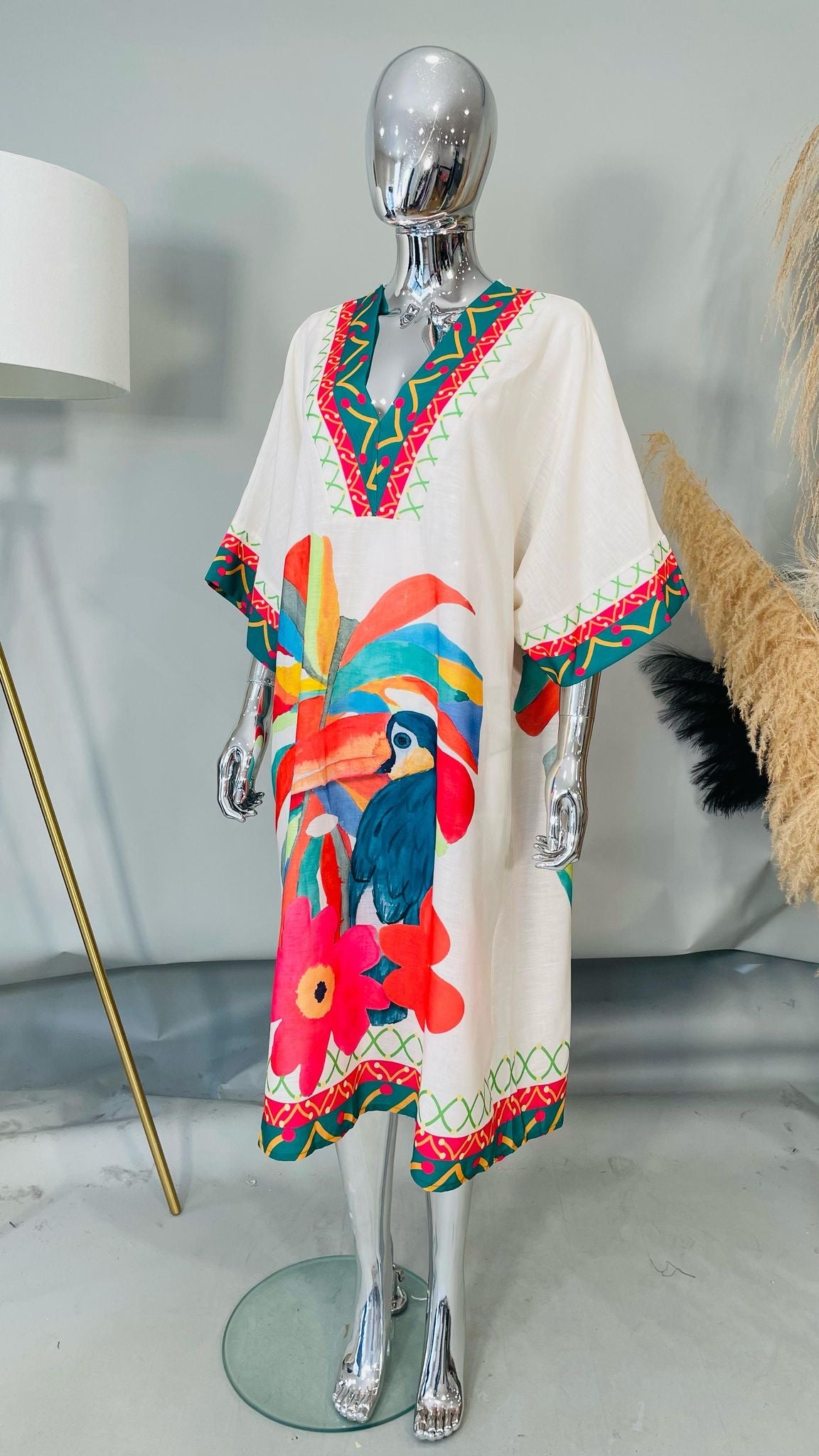 TamariskvCurve Multicolour Parrot Tunic Dress