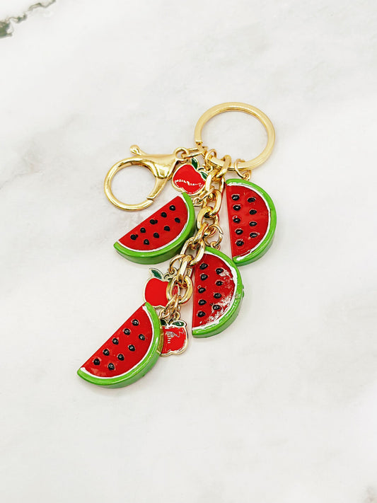 Watermelon & Apple Charms Key Ring Bag Charm