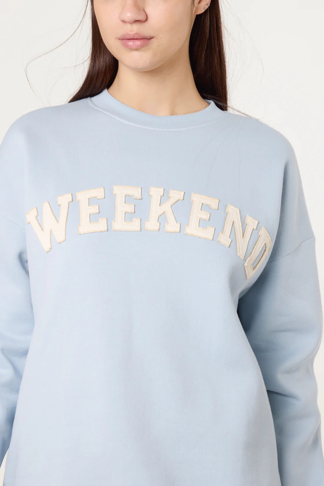 Weekend Appliqué Sweatshirt - Navy, Pastel Blue or Cream