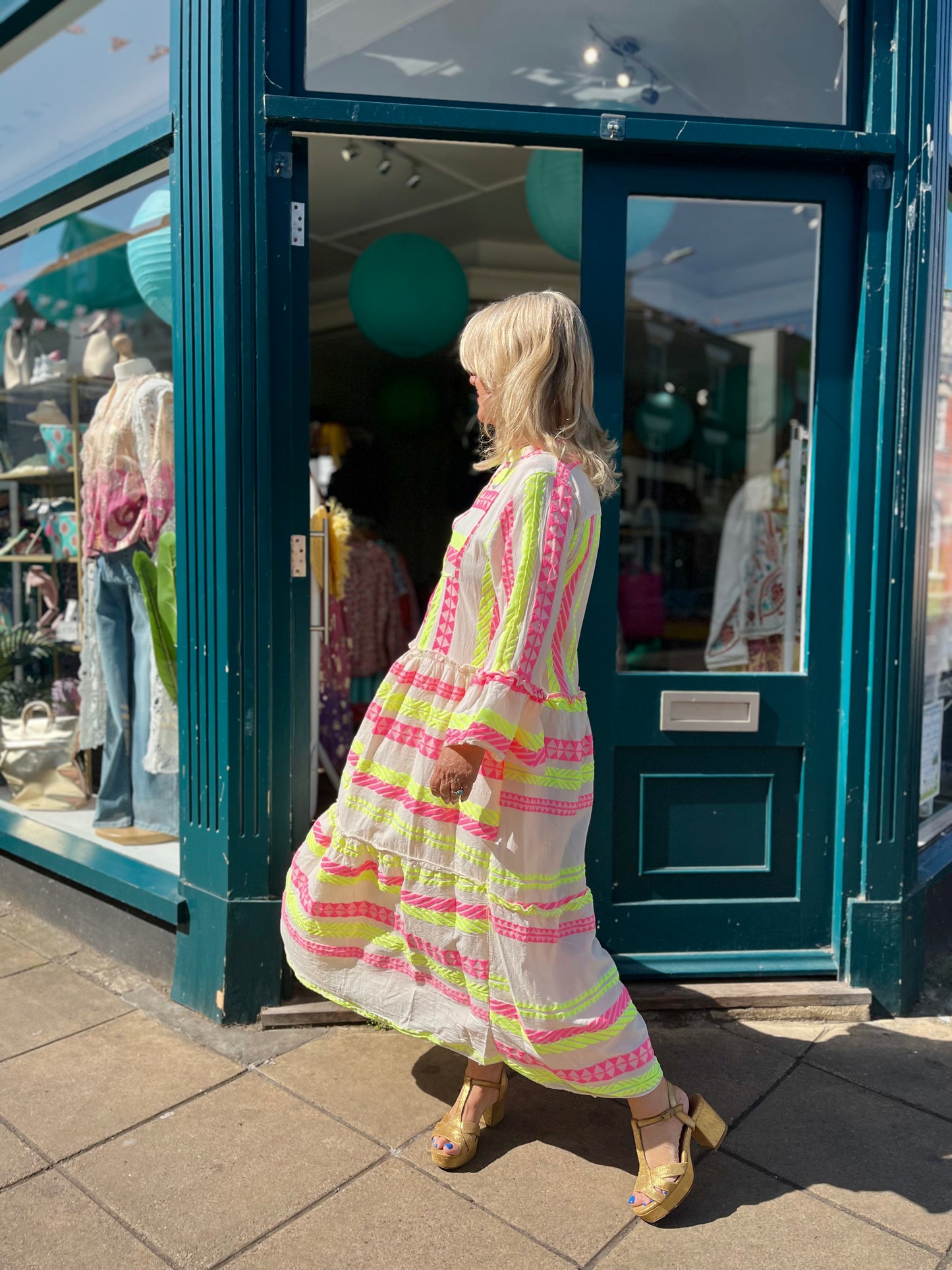 Mamma Mia Boho Woven Cotton Aztec Maxi Dress - 3 Colours