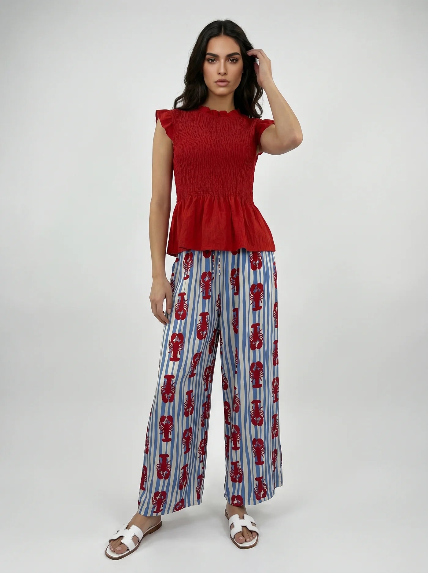 Lobster & Stripe Print Trousers