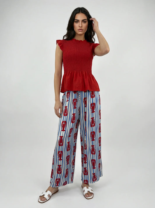 Lobster & Stripe Print Trousers