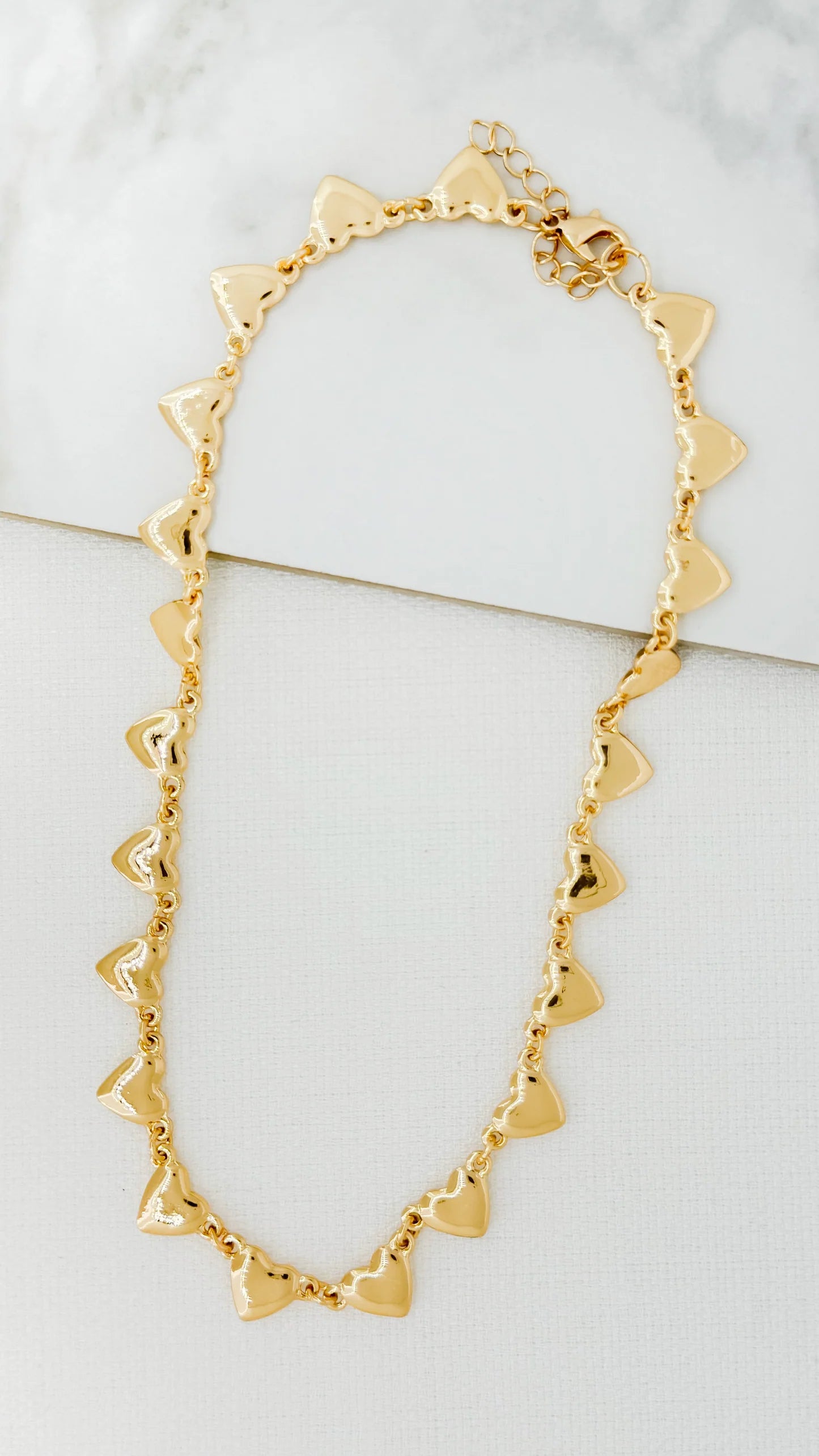 Envy Jewellery Short Heart Chain Necklace- Gold Or Silver Tone