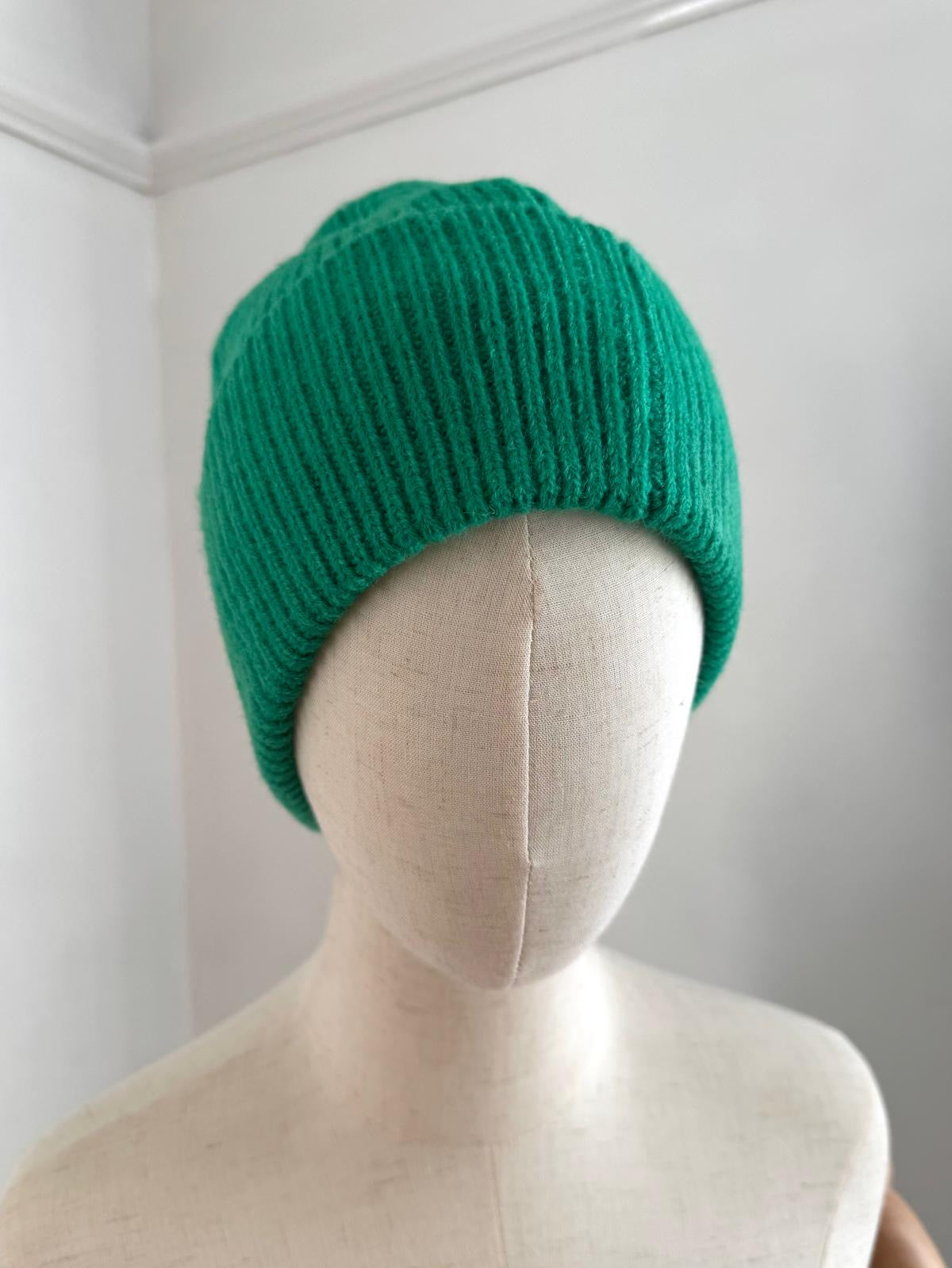 Cosy Knit Ribbed Beanie Hat - Fuchsia Pink, Jade Green Or Burgundy