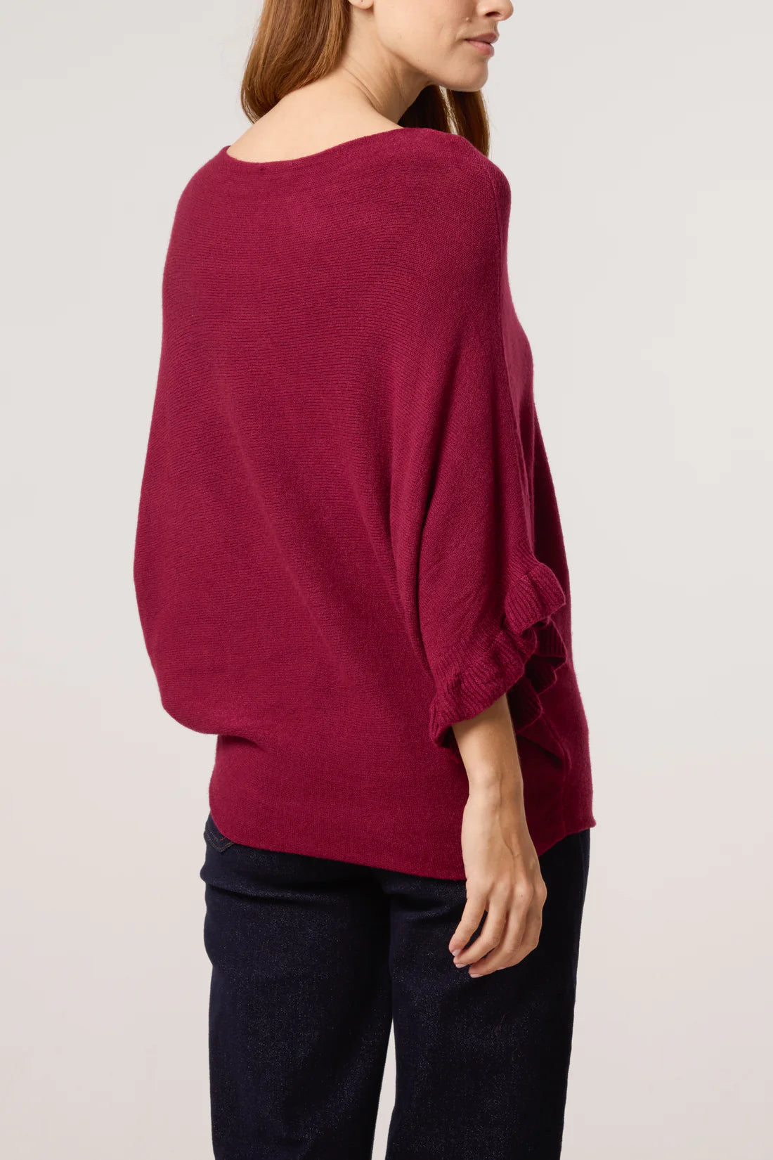 Tina Frill Cuff Batwing Sleeve Slouchy Jumper