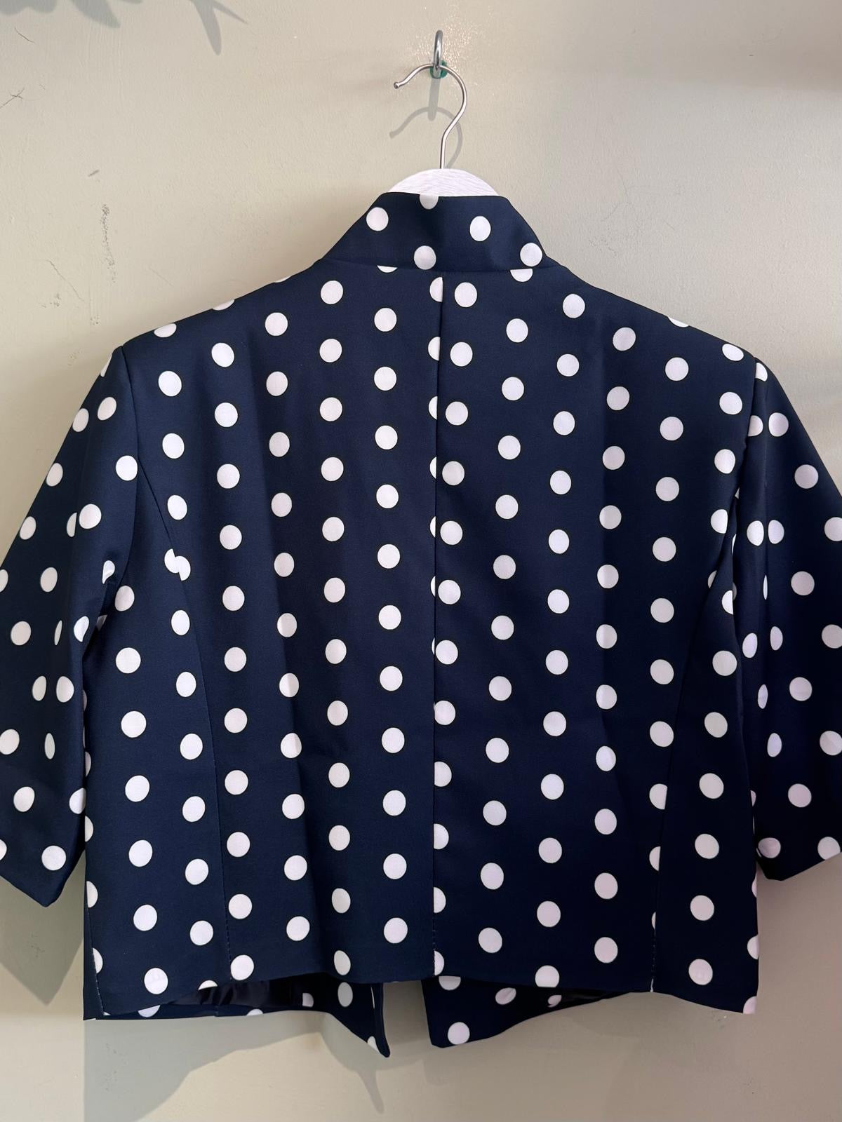 Rebecca Polka Dot Cropped Jacket - Black & White or Navy & White