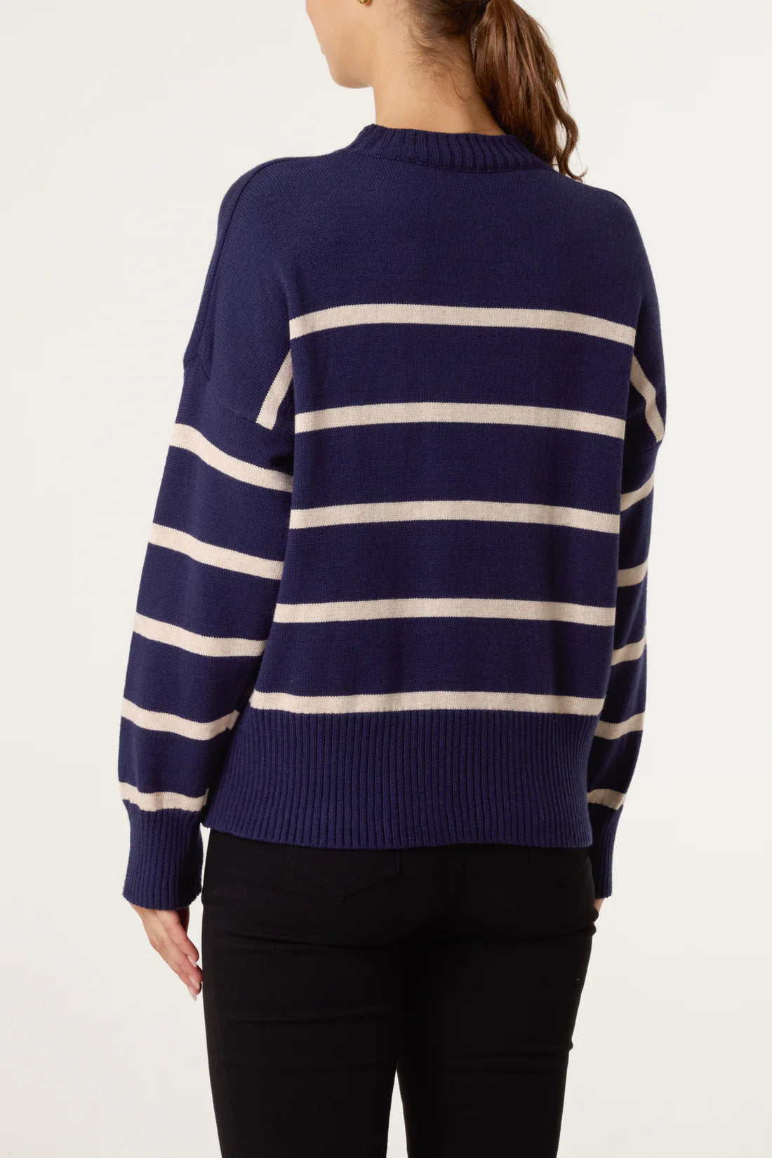 Core Collection Striped Jumper - Black, Chocolate Brown Or Navy