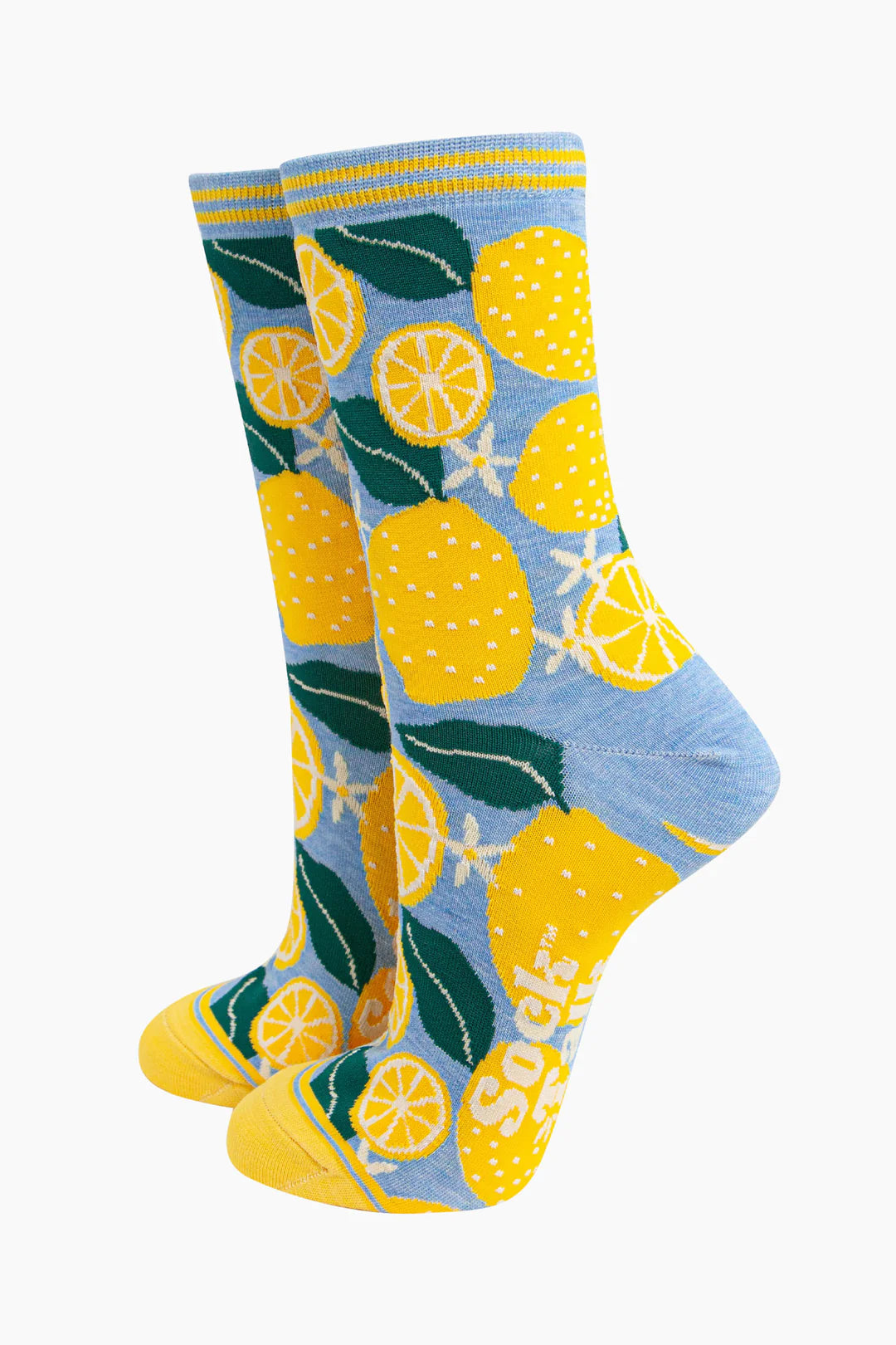 Lemons Blue & Yellow Bamboo Blend Socks 