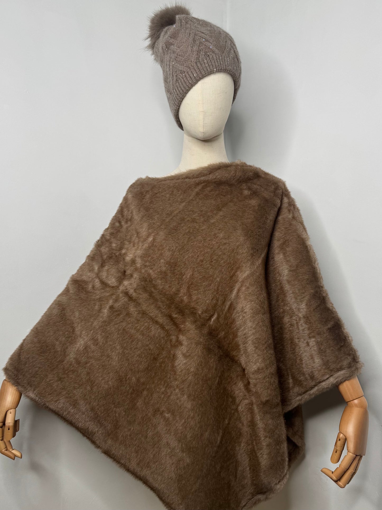 Cindy Faux Fur Poncho - 3 Colours