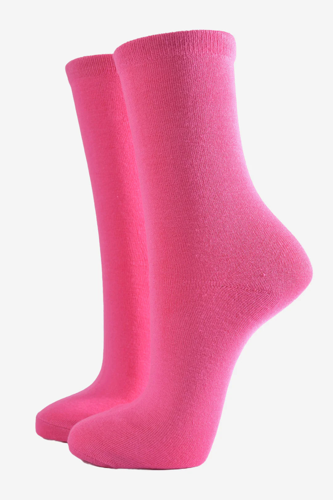 Plain Cerise Pink Bamboo Blend Women’s Socks