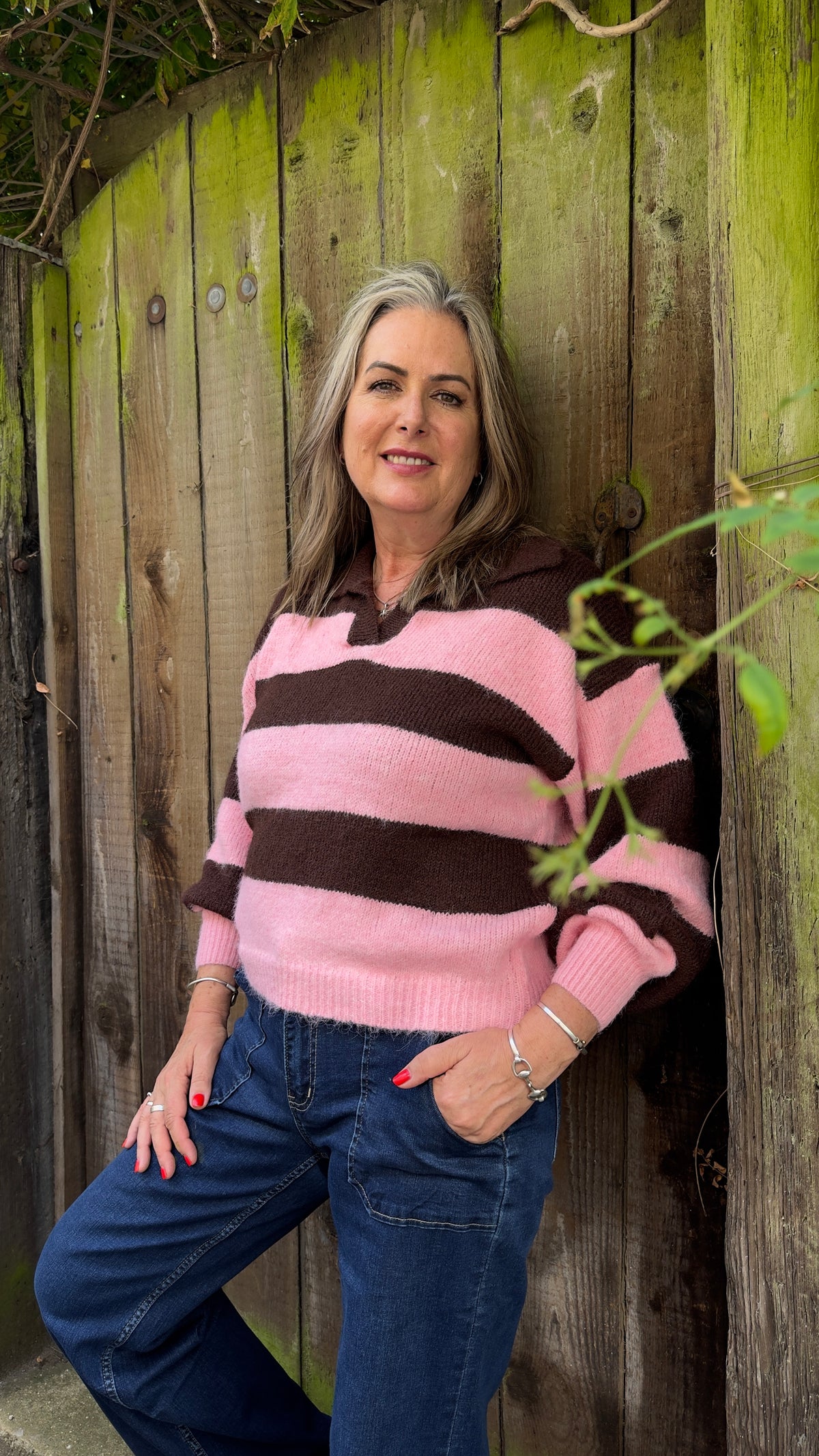 Faye Cosy Striped Collared Jumper