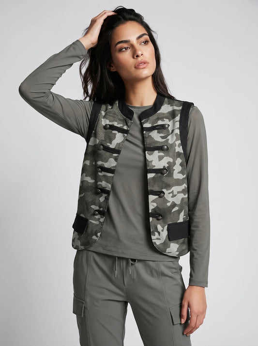 Jayne Camo Print Cavalry Waistcoat