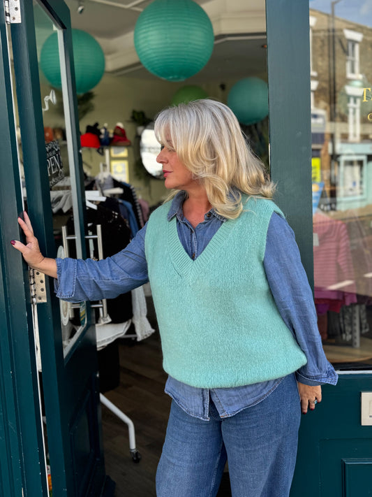 Natalie V Neck Mohair Blend Tank Top Sweater Vest - 5 Colours