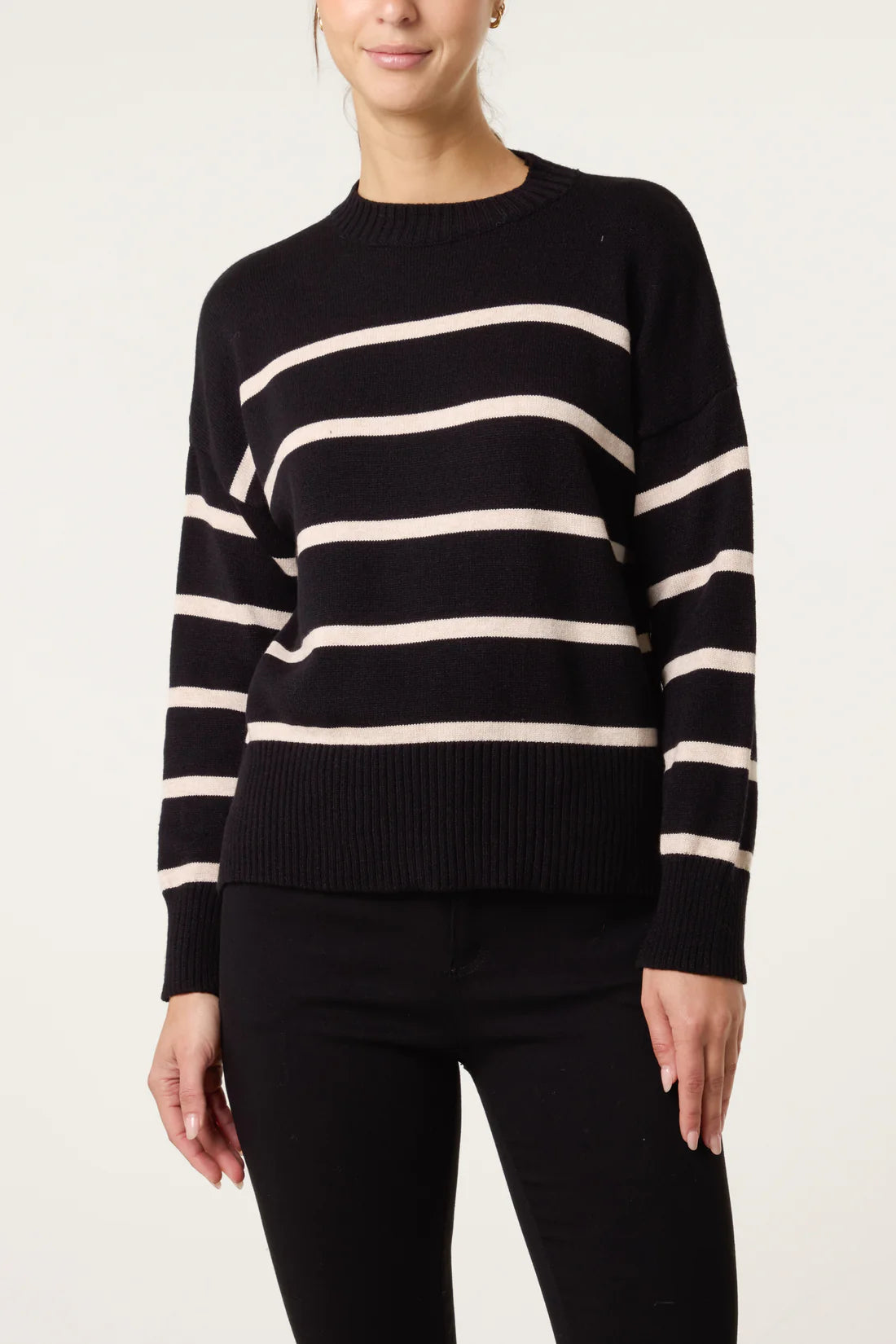 Core Collection Striped Jumper - Black, Chocolate Brown Or Navy