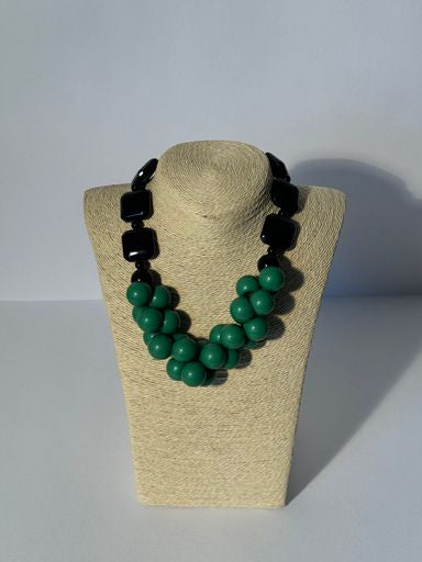 Sally Bright Green Chunky Cluster Bead Necklace