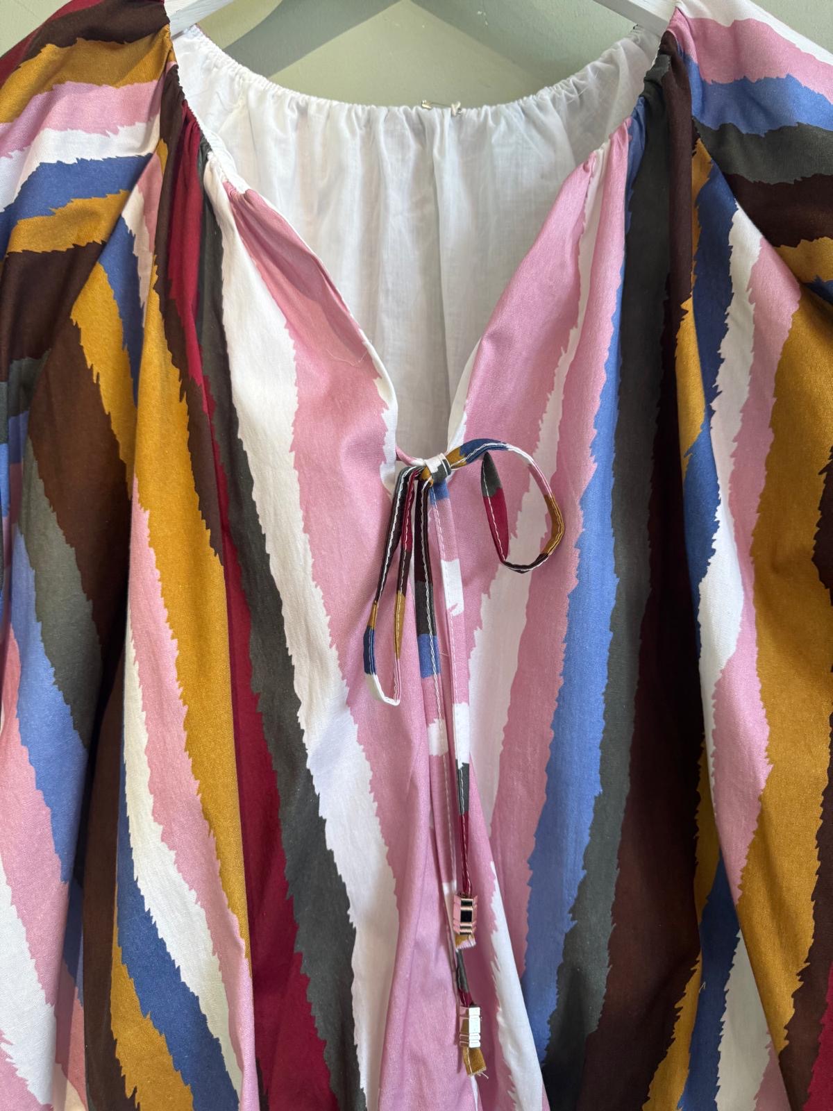 Natasha Multi Stripe Blouson Blouse