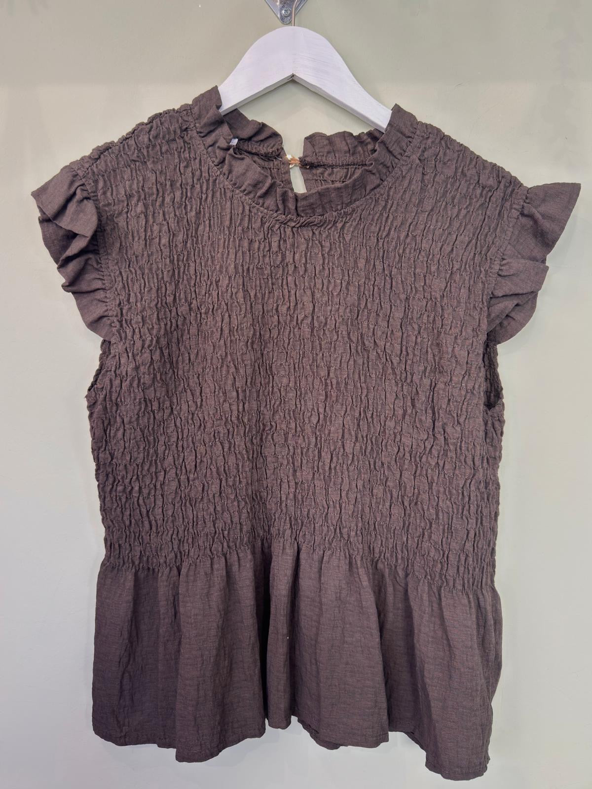 Grace Shirred Peplum Top