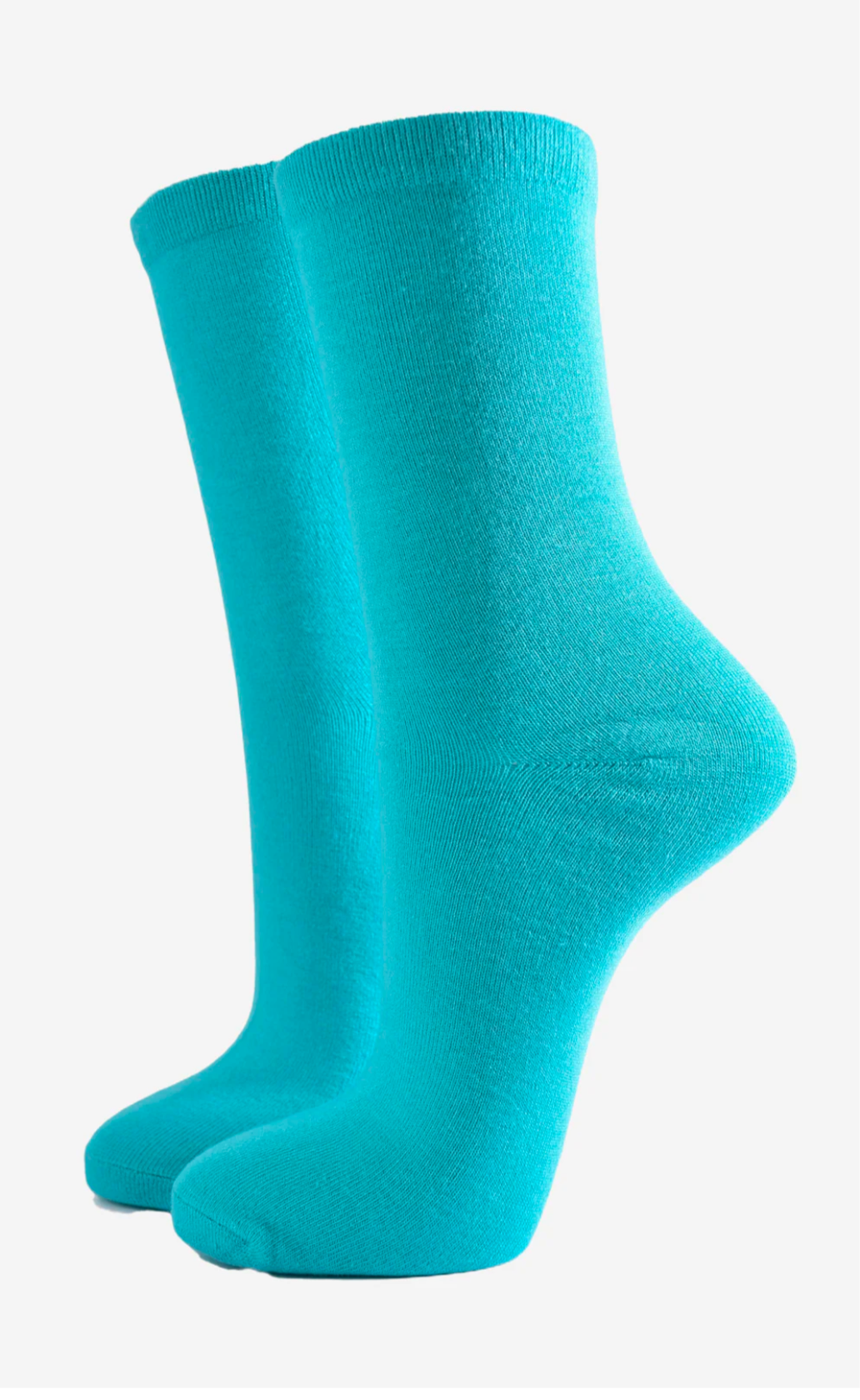 Plain Turquoise Bamboo Blend Women’s Socks