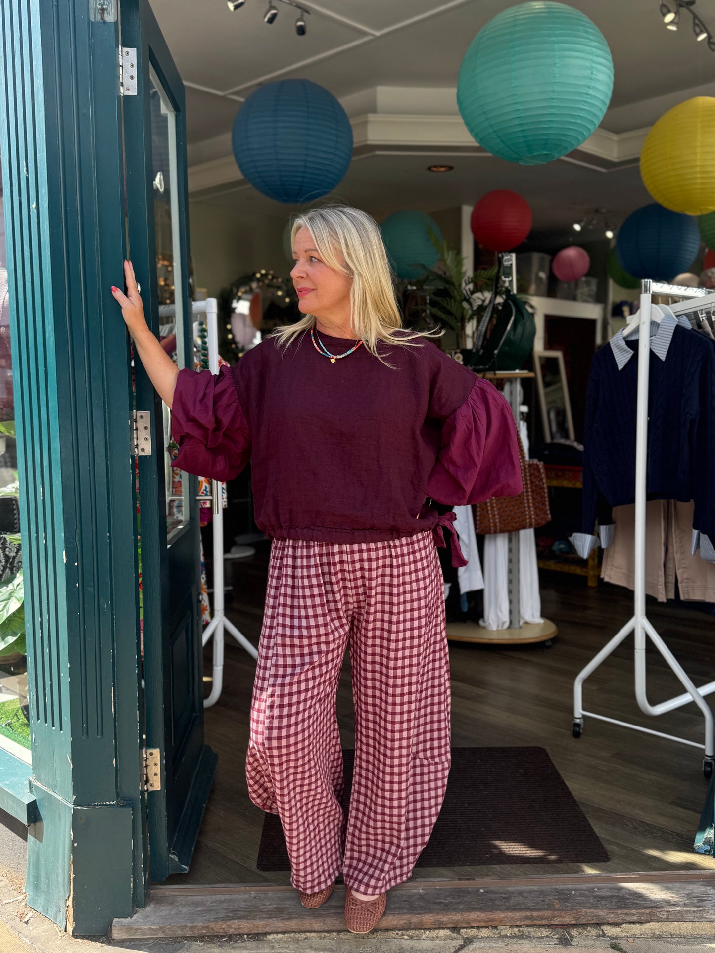 Maxine Gingham Balloon Trousers