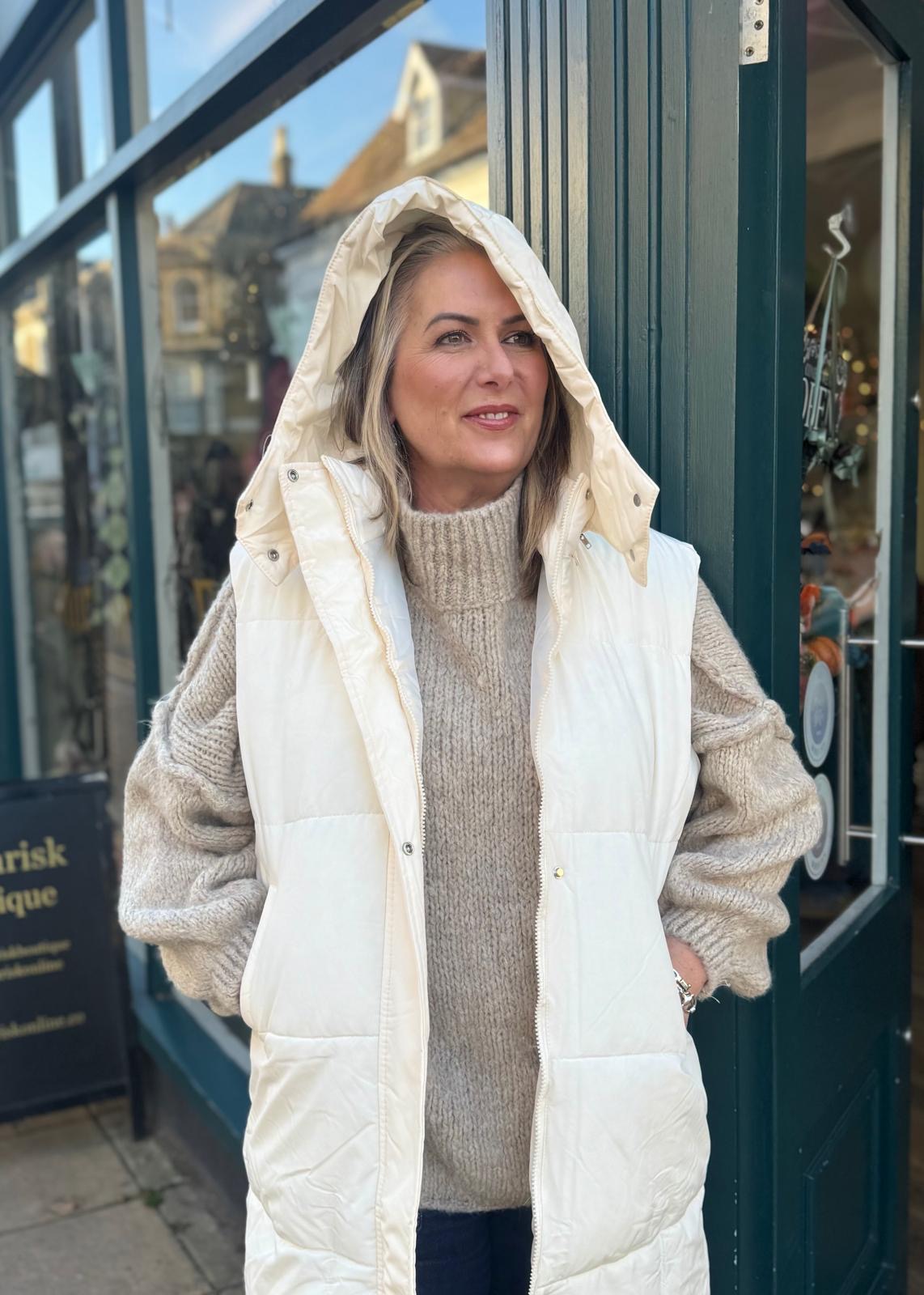 Dominique Longline Hooded Puffer Gilet