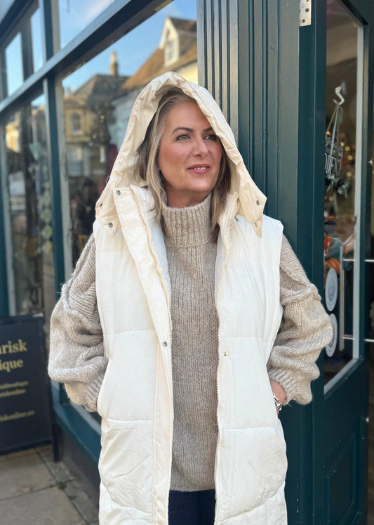 Dominique Longline Hooded Puffer Gilet