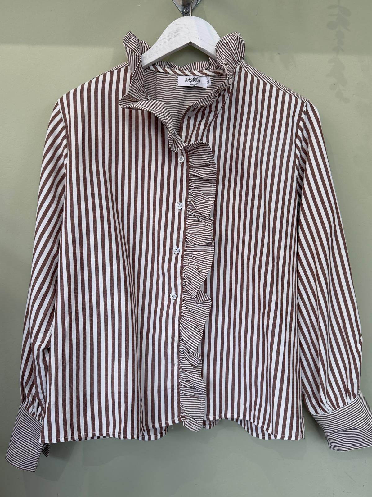 Francine Ruffle Stripe Shirt