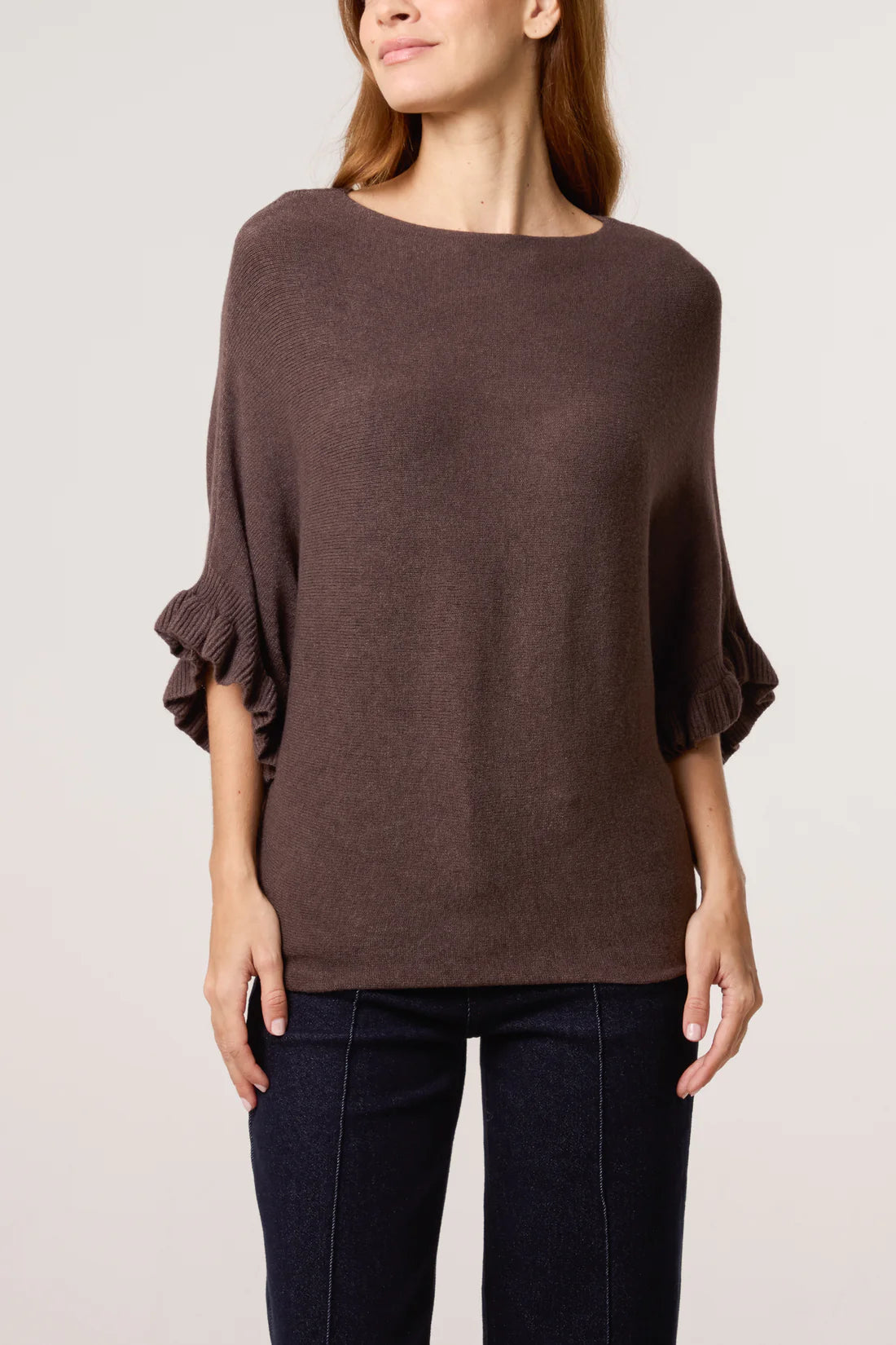 Tina Frill Cuff Batwing Sleeve Slouchy Jumper