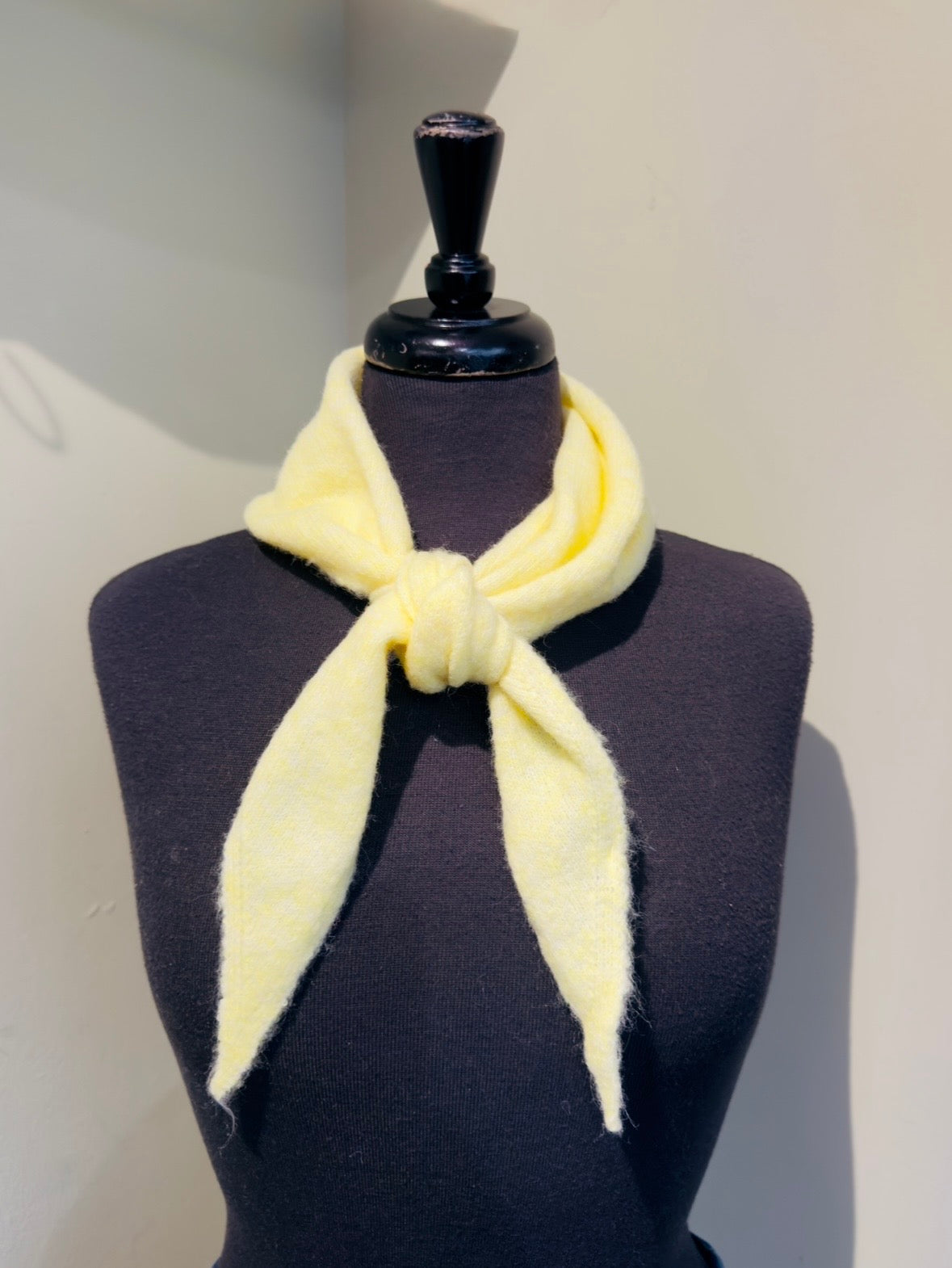 yellow wool blend triangle scarf 