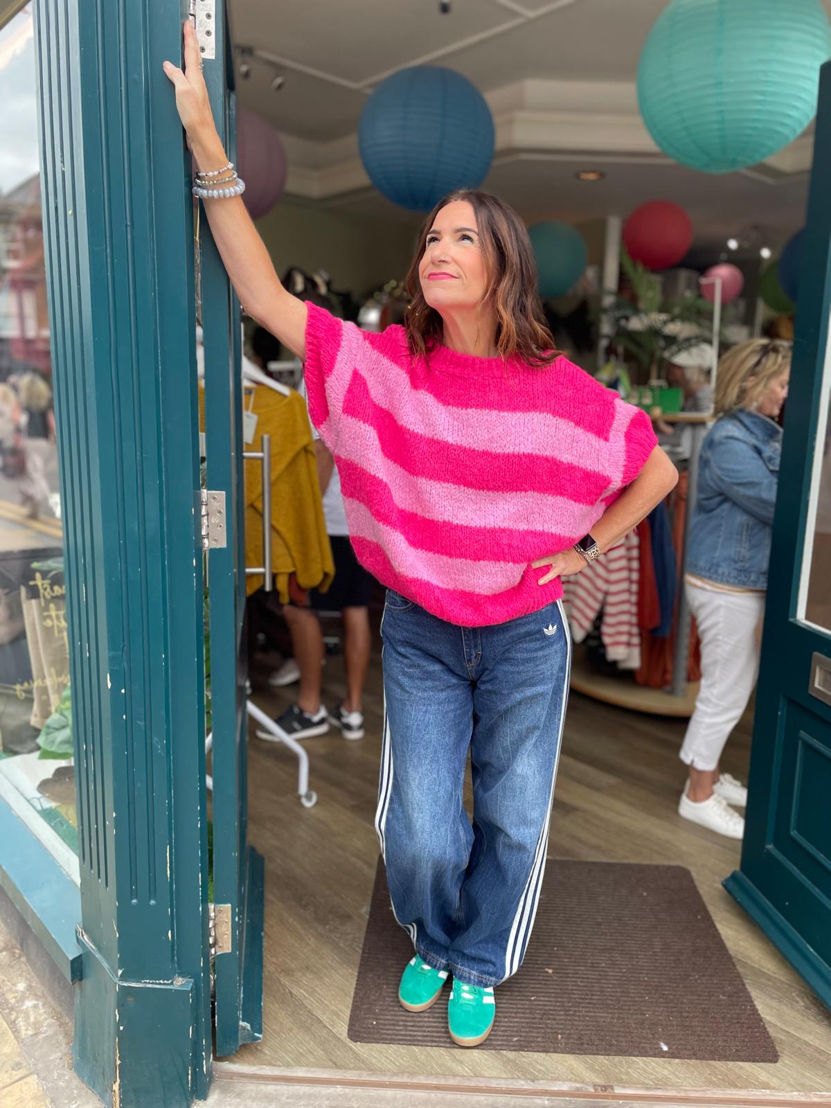 Amanda Chunky Striped Short Sleeved Jumper