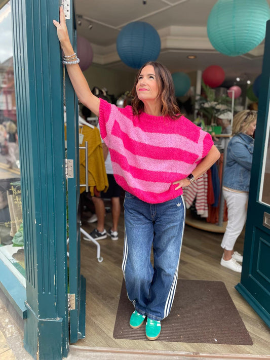 Amanda Chunky Striped Short Sleeved Jumper