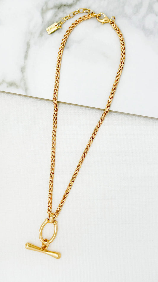 Envy Jewellery Gold T Bar Chain Necklace