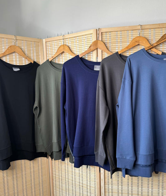 Dana Side Zip Detail Lightweight Sweatshirt - 5 Colours