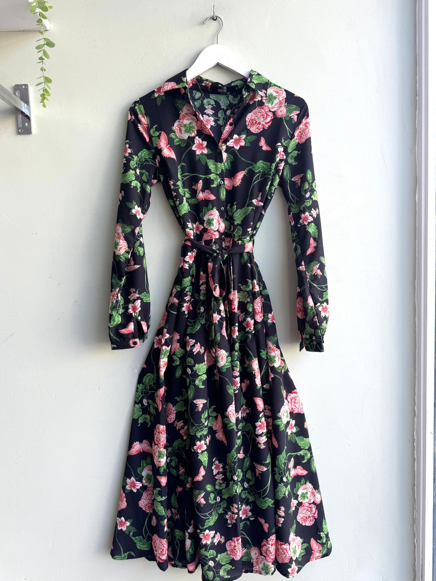 Stella Botanical & Butterfly Print Midaxi Shirt Dress