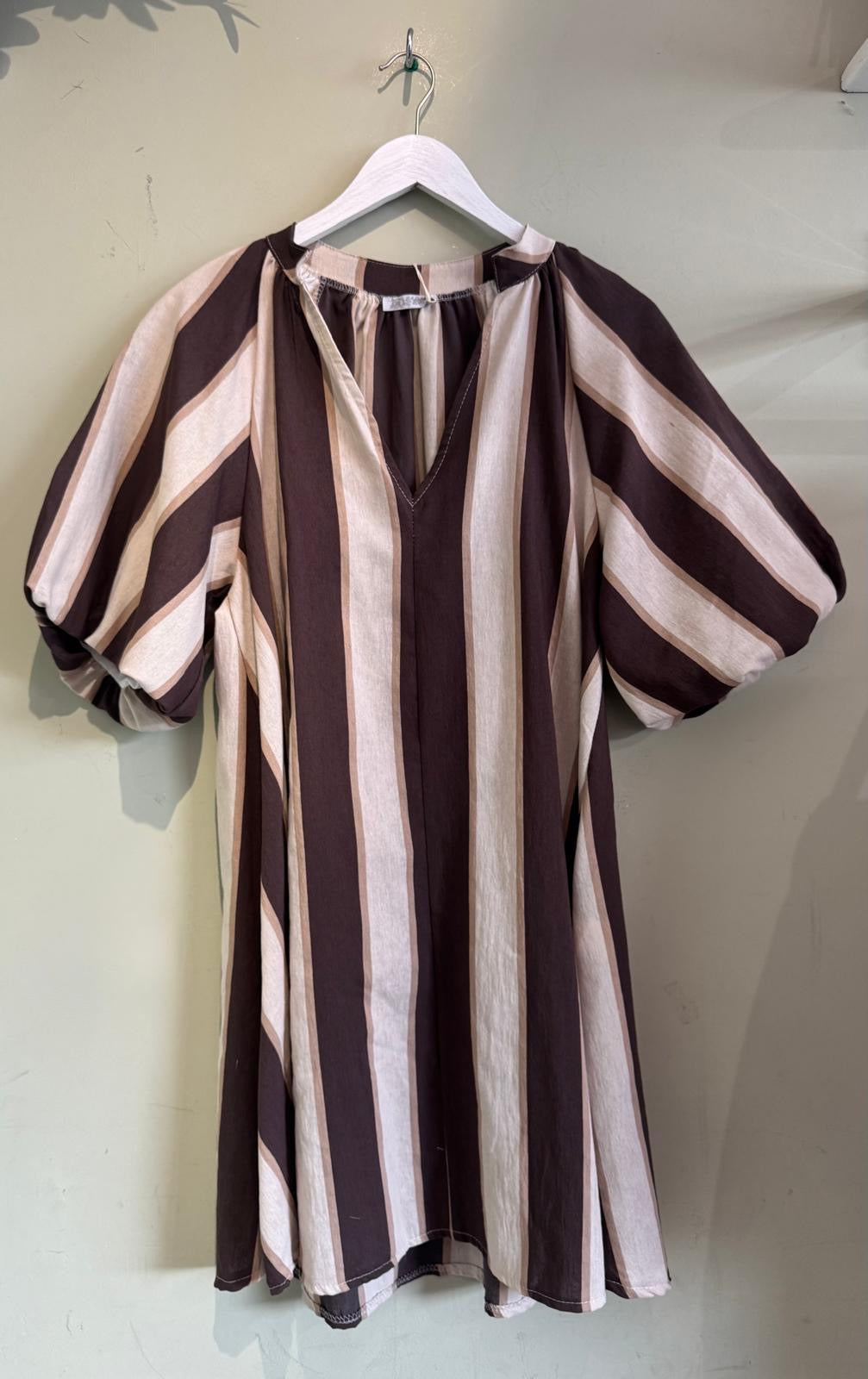 Mila Wide Stripe Cotton Tunic Dress