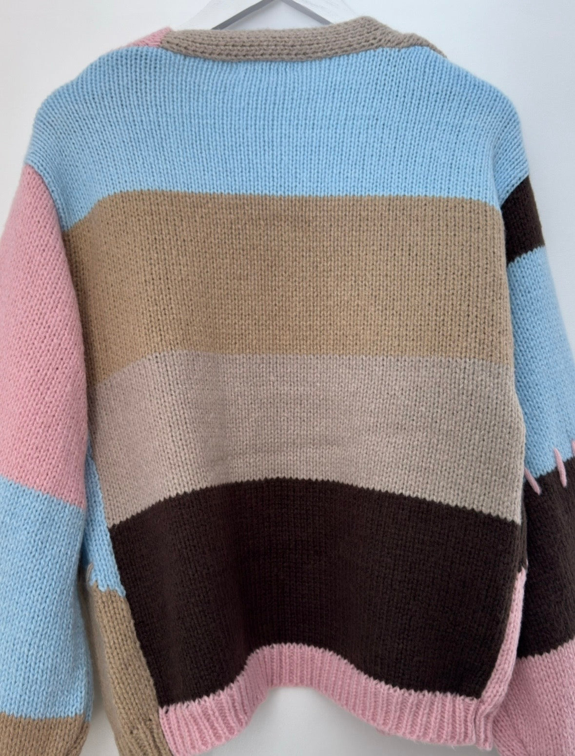 Tara Cosy Patchwork Knit Chunky Cardigan