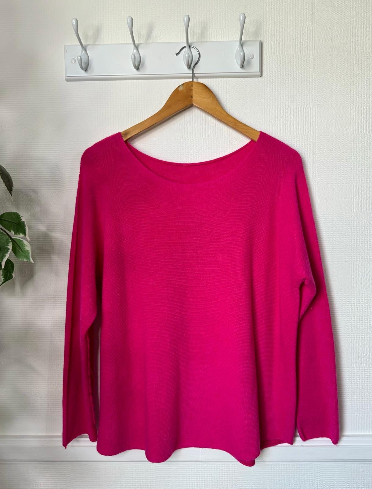 Tamarisk Core Collection Lightweight Jumper - Teal Khaki Or Cerise Pink