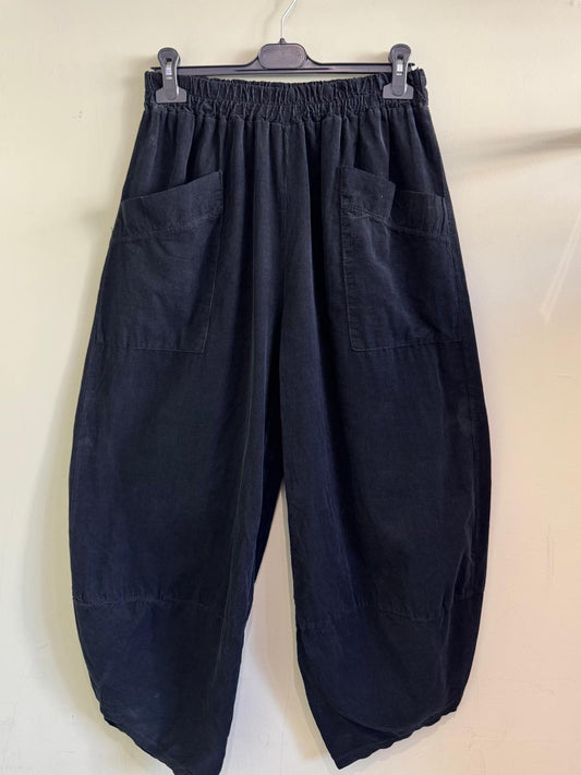 Carina Needlecord Barrel Leg Cocoon Pants