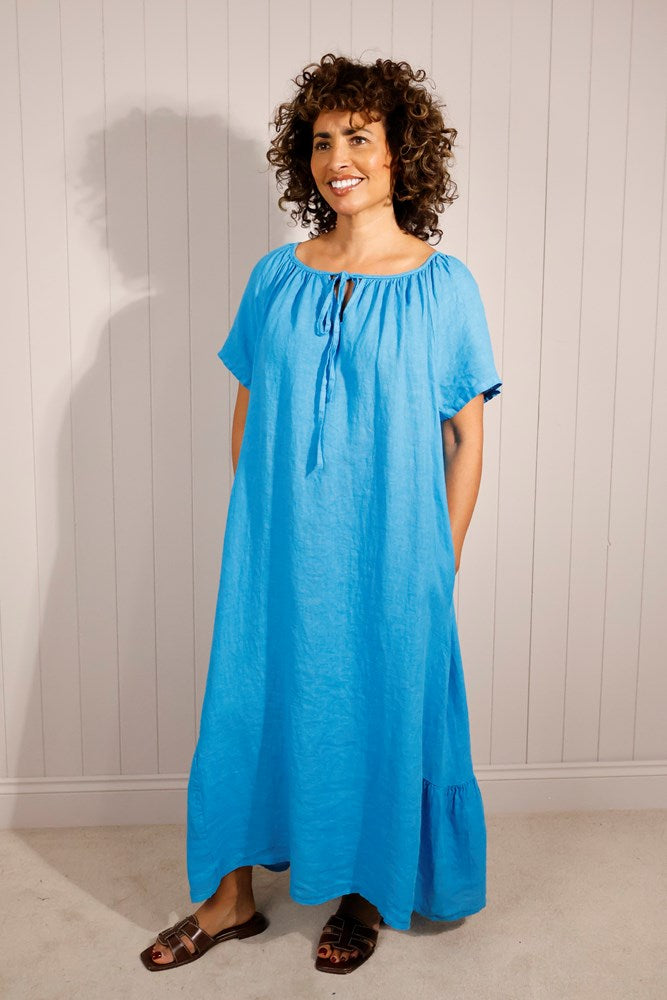 Stevie Easy 100% Linen Midaxi  Dress