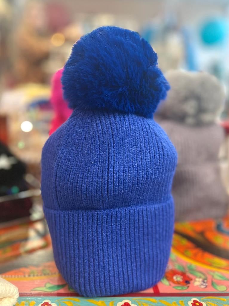 Cuddly Faux Fur Pom Pom Hat - 6 Colours